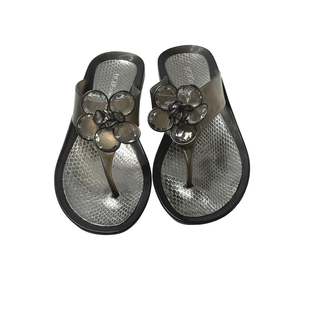 BCBGGeneration BG Magnolia Jelly‎ Flip Flops 8 3D Floral Accent